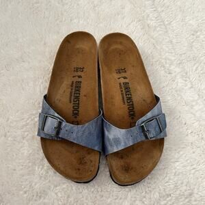 Birkenstock Madrid Women's Slide Sandals - Blue, 6.5 Bohemian/Clean/Cottage Core